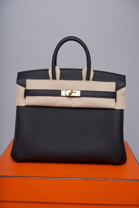 Hermes Birkin 25 in Noir Togo Ghw (Brand New)