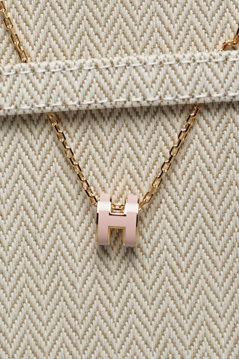 Hermes Mini Pop H Pendant in Rose Dragée Rghw (Brand New)