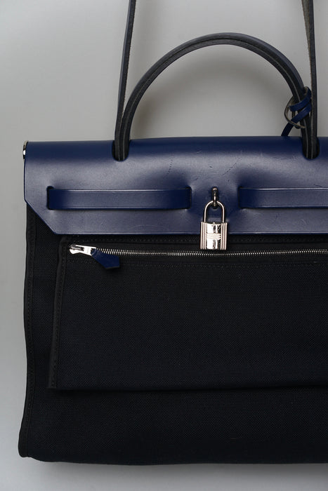 Hermes Herbag 31 in Navy / Noir Phw