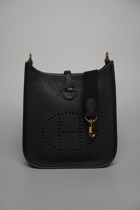 Hermes Mini Evelyne in Black Ghw (Brand New)