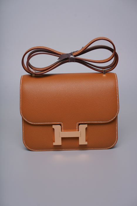 Hermes Constance 18 in Gold Epsom Rghw (Brand New)