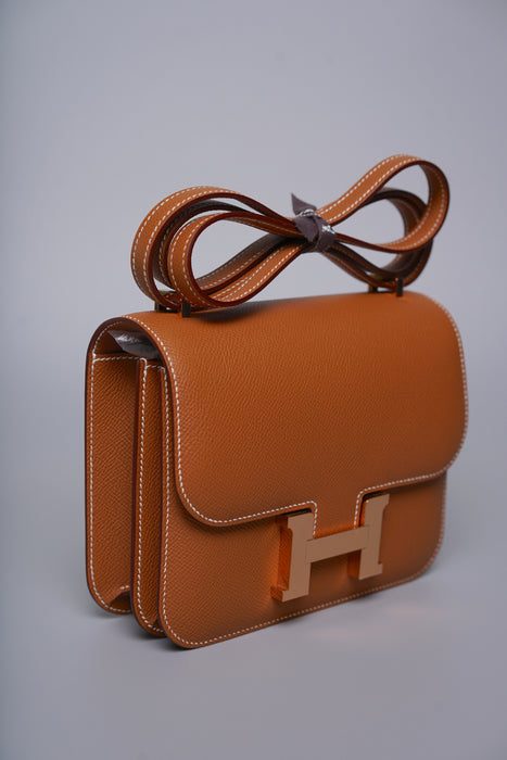 Hermes Constance 18 in Gold Epsom Rghw (Brand New)