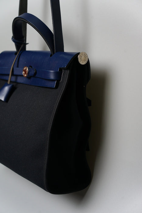 Hermes Herbag 31 in Navy / Noir Phw