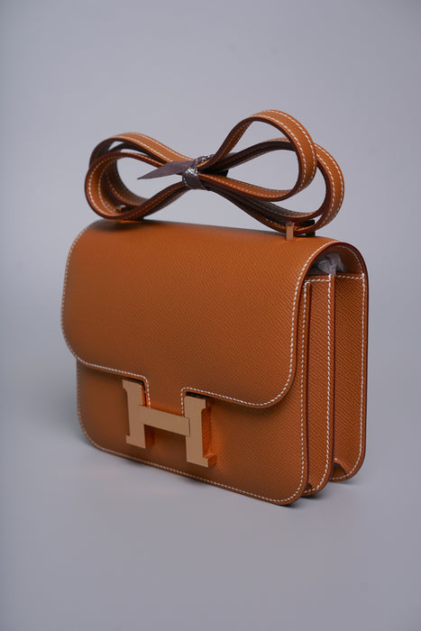 Hermes Constance 18 in Gold Epsom Rghw (Brand New)
