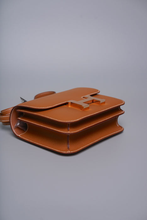 Hermes Constance 18 in Gold Epsom Rghw (Brand New)