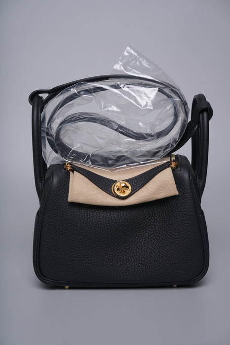 Hermes Mini Lindy II in Noir Ghw (Brand New)