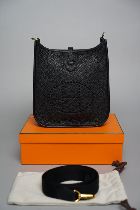 Hermes Mini Evelyne in Black Ghw (Brand New)