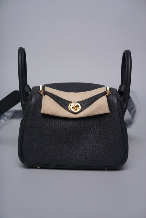 Hermes Mini Lindy II in Noir Ghw (Brand New)