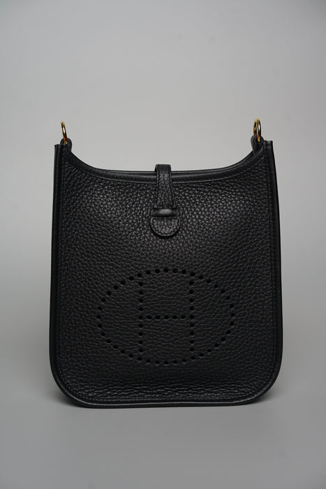 Hermes Mini Evelyne in Black Ghw (Brand New)