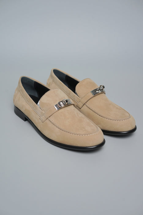 Hermes Destin Loafers in Beige Sable Size 38 (Brand New)
