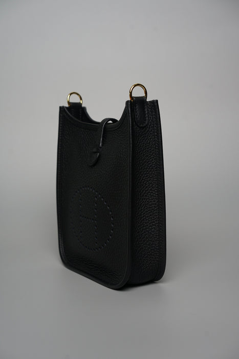 Hermes Mini Evelyne in Black Ghw (Brand New)