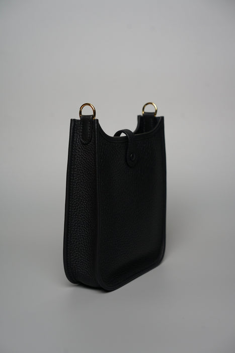 Hermes Mini Evelyne in Black Ghw (Brand New)