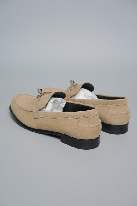 Hermes Destin Loafers in Beige Sable Size 38 (Brand New)
