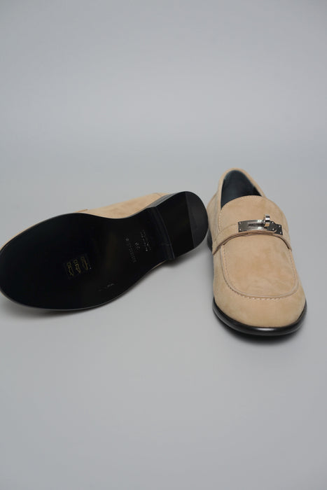 Hermes Destin Loafers in Beige Sable Size 38 (Brand New)