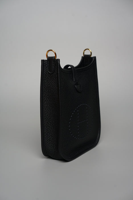 Hermes Mini Evelyne in Black Ghw (Brand New)