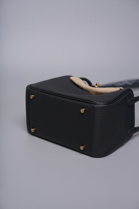 Hermes Mini Lindy II in Noir Ghw (Brand New)