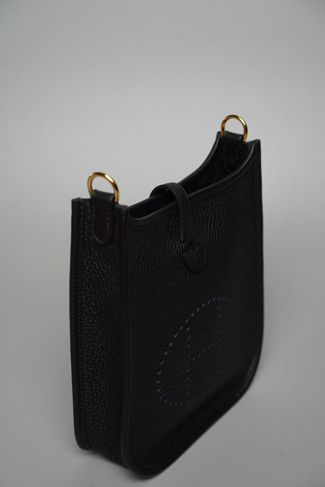 Hermes Mini Evelyne in Black Ghw (Brand New)