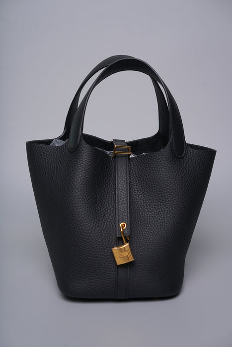 Hermes Picotin 18 in Noir Ghw (Brand New)