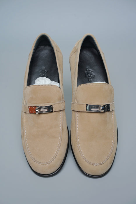 Hermes Destin Loafers in Beige Sable Size 38 (Brand New)