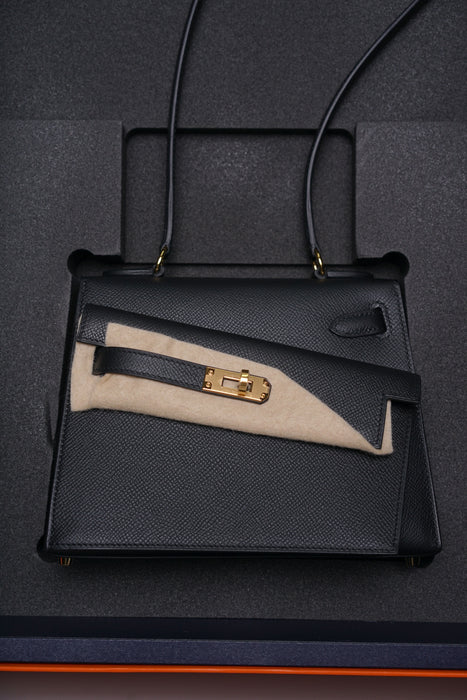 Hermes Kelly Desordre in Noir Epsom Ghw (Brand New)