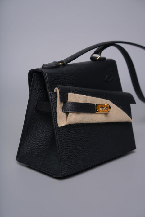 Hermes Kelly Desordre in Noir Epsom Ghw (Brand New)
