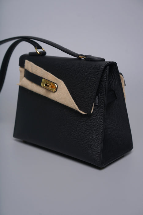 Hermes Kelly Desordre in Noir Epsom Ghw (Brand New)