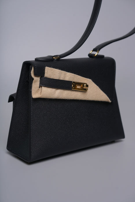 Hermes Kelly Desordre in Noir Epsom Ghw (Brand New)