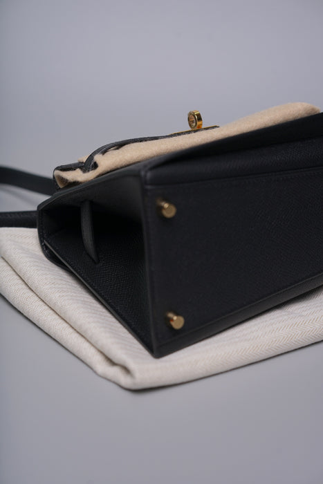 Hermes Kelly Desordre in Noir Epsom Ghw (Brand New)