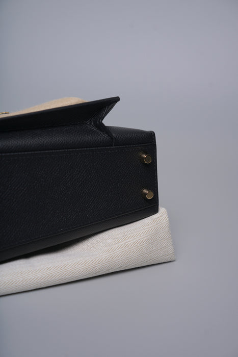 Hermes Kelly Desordre in Noir Epsom Ghw (Brand New)