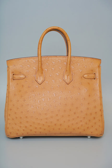 Hermes Birkin 25 in Cognac Ostrich Phw