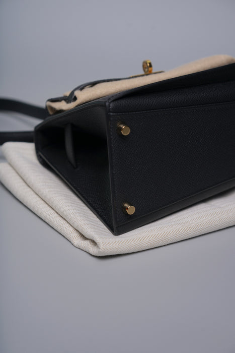 Hermes Kelly Desordre in Noir Epsom Ghw (Brand New)
