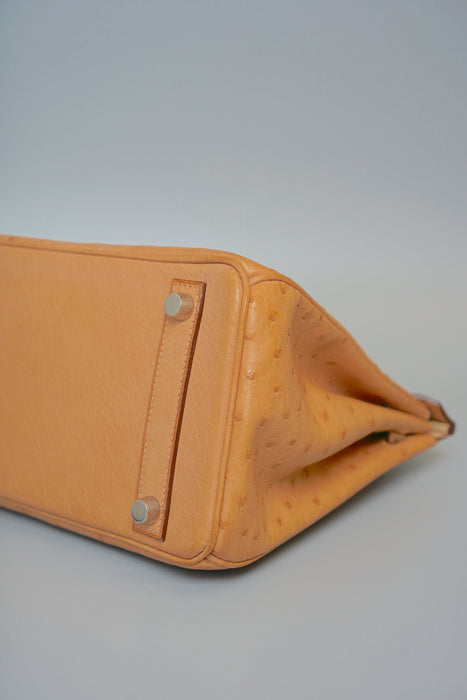 Hermes Birkin 25 in Cognac Ostrich Phw