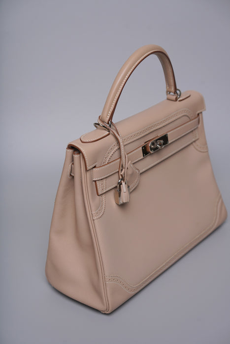 Hermes Kelly 32 in Ghillies Argile Veau Graine Phw