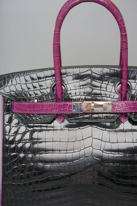 Hermes Birkin 30 HSS in Black Shiny Niloticus x Violet Phw