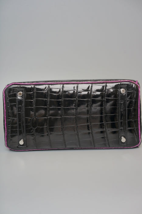 Hermes Birkin 30 HSS in Black Shiny Niloticus x Violet Phw