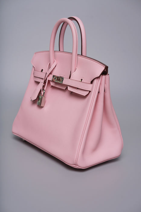 Hermes Birkin 25 in Rose Sakura Swift Phw