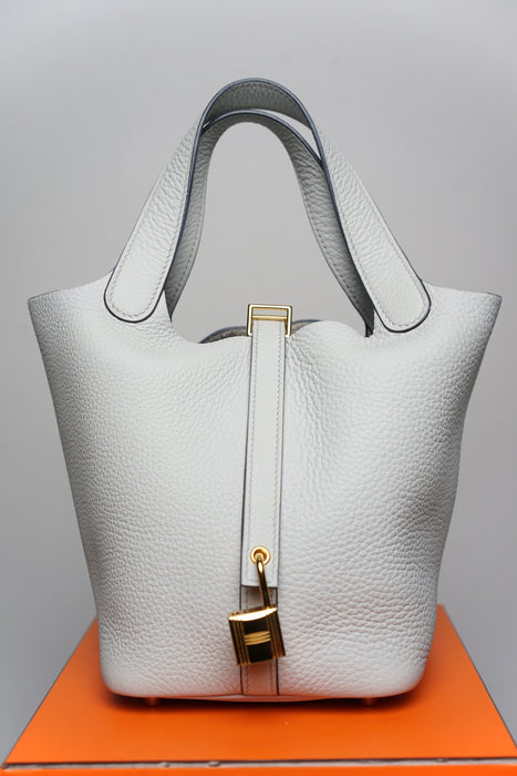 Hermes Picotin 18 in Bleu Pale Ghw