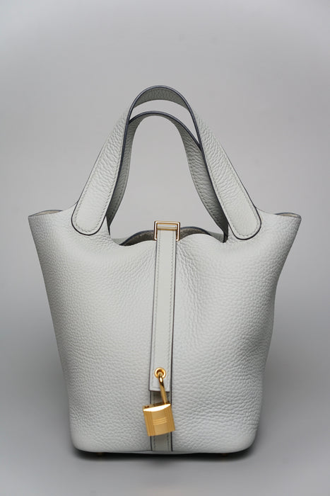 Hermes Picotin 18 in Bleu Pale Ghw