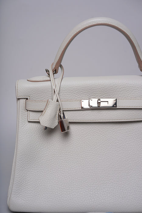 Hermes Kelly 32 in Gris Perle Phw