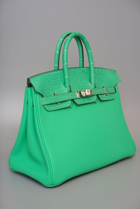 Hermes Birkin 25 Touch in Vert Comic Matte Alligator/Togo Phw (Brand New)