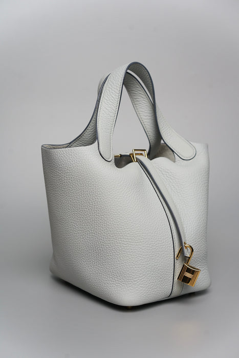 Hermes Picotin 18 in Bleu Pale Ghw