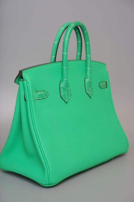 Hermes Birkin 25 Touch in Vert Comic Matte Alligator/Togo Phw (Brand New)
