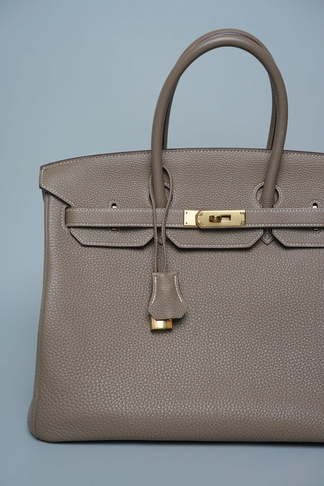 Hermes Birkin 35 in Etoupe Ghw