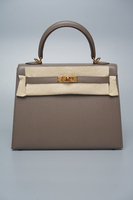 Hermes Kelly 25 Sellier in Etain Ghw (Brand New)