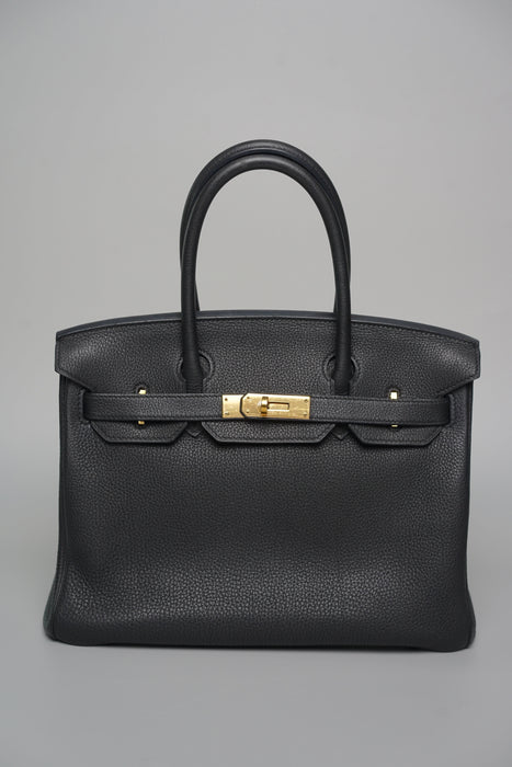 Hermes Birkin 30 in Noir Togo Ghw