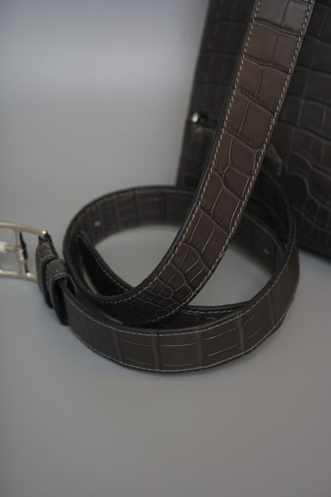 Hermes Hac a Dos in Graphite Matte Alligator Phw (Brand New)