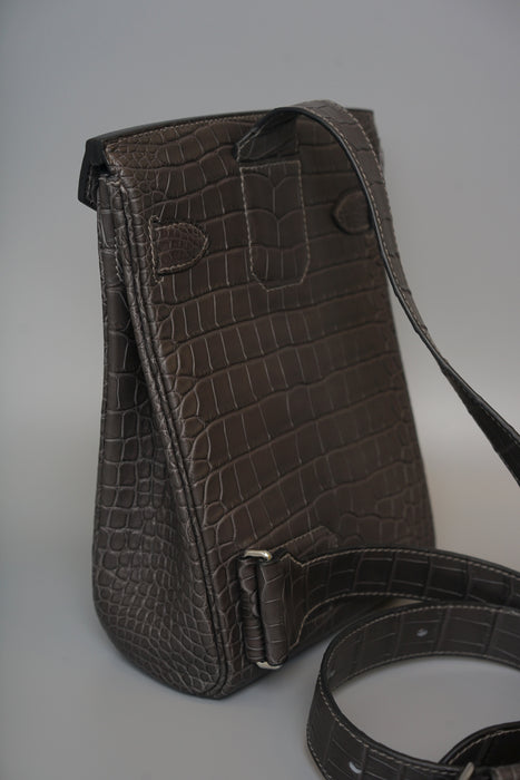 Hermes Hac a Dos in Graphite Matte Alligator Phw (Brand New)