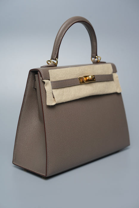 Hermes Kelly 25 Sellier in Etain Ghw (Brand New)