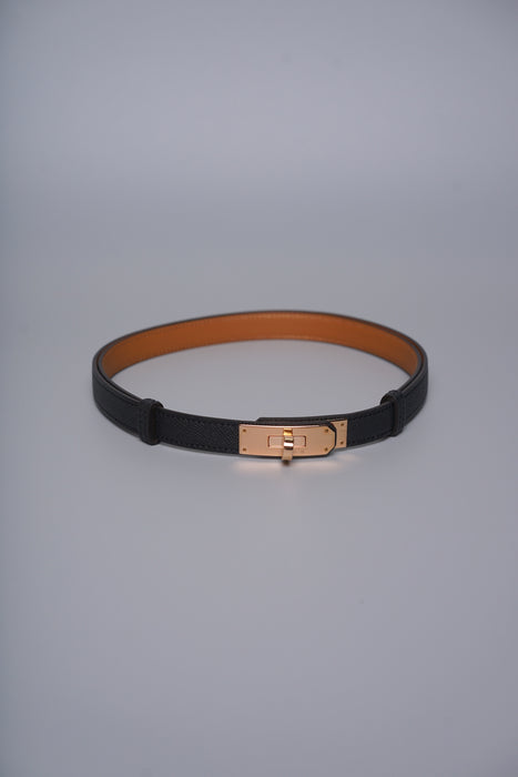 Hermes Kelly 18 Belt in Noir Rghw (Brand New)