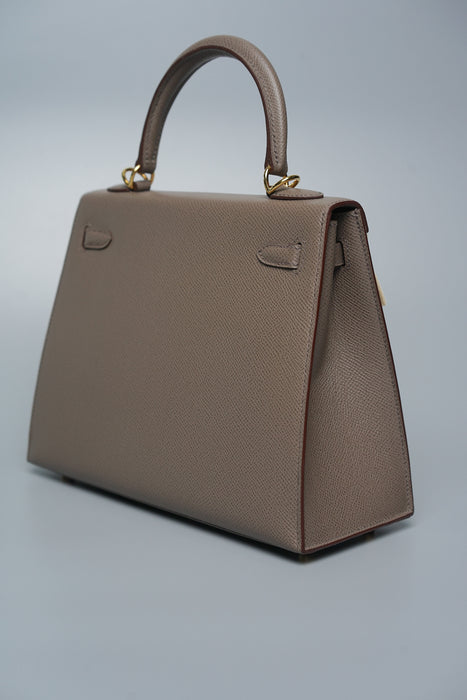 Hermes Kelly 25 Sellier in Etain Ghw (Brand New)